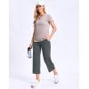 imageG Gradual Womens Capri Pants with Pockets High Waist Yoga Pants Wide Leg Workout Summer Pants for Casual Travel ExerciseDark Grey