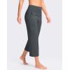 imageG Gradual Womens Capri Pants with Pockets High Waist Yoga Pants Wide Leg Workout Summer Pants for Casual Travel ExerciseDark Grey