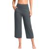 imageG Gradual Womens Capri Pants with Pockets High Waist Yoga Pants Wide Leg Workout Summer Pants for Casual Travel ExerciseDark Grey
