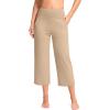 imageG Gradual Womens Capri Pants with Pockets High Waist Yoga Pants Wide Leg Workout Summer Pants for Casual Travel ExerciseKhaki