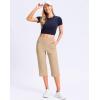 imageG Gradual Womens Capri Pants with Pockets High Waist Yoga Pants Wide Leg Workout Summer Pants for Casual Travel ExerciseKhaki