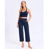 imageG Gradual Womens Capri Pants with Pockets High Waist Yoga Pants Wide Leg Workout Summer Pants for Casual Travel ExerciseNavy Blue