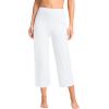imageG Gradual Womens Capri Pants with Pockets High Waist Yoga Pants Wide Leg Workout Summer Pants for Casual Travel ExerciseWhite