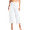 imageG Gradual Womens Capri Pants with Pockets High Waist Yoga Pants Wide Leg Workout Summer Pants for Casual Travel ExerciseWhite