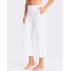 imageG Gradual Womens Capri Pants with Pockets High Waist Yoga Pants Wide Leg Workout Summer Pants for Casual Travel ExerciseWhite