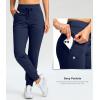 imageG Gradual Womens Fleece Lined Joggers 283032 High Waisted Sweatpants Water Resistant Thermal Warm Pants Zipper PocketsNavy
