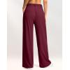 imageG Gradual Womens Wide Leg Pants High Waisted Waffle Knit Business Casual Slacks 2025 Office Dress Trousers Pants for WomenPlum WineXS