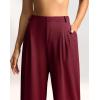 imageG Gradual Womens Wide Leg Pants High Waisted Waffle Knit Business Casual Slacks 2025 Office Dress Trousers Pants for WomenPlum WineXS