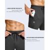 imageMens Fleece Lined Winter Pants 323436 Inseam Tall Sweatpants with Zipper Pockets Warm Athletic Joggers MenCharcoal