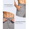 imageMens Fleece Lined Winter Pants 323436 Inseam Tall Sweatpants with Zipper Pockets Warm Athletic Joggers MenLight Grey