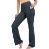 image28303234 Inseam Womens Bootcut Yoga Pants Long Bootleg HighWaisted Flare Pants with PocketsCharcoal