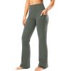 image28303234 Inseam Womens Bootcut Yoga Pants Long Bootleg HighWaisted Flare Pants with PocketsSage