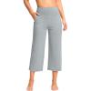 imageG Gradual Womens Capri Pants with Pockets High Waist Yoga Pants Wide Leg Workout Summer Pants for Casual Travel ExerciseLight Grey