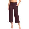 imageG Gradual Womens Capri Pants with Pockets High Waist Yoga Pants Wide Leg Workout Summer Pants for Casual Travel ExerciseWine