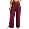 imageG Gradual Womens Wide Leg Pants High Waisted Waffle Knit Business Casual Slacks 2025 Office Dress Trousers Pants for WomenPlum WineXS
