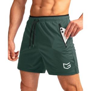 imageG Gradual Mens Gym Workout Shorts Zipper Pockets 5  7 Quick Dry Breathable Runing Athletic Short for MenArmy Green