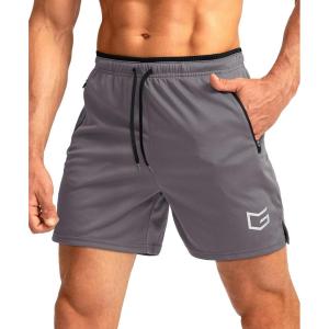 imageG Gradual Mens Gym Workout Shorts Zipper Pockets 5  7 Quick Dry Breathable Runing Athletic Short for MenGrey