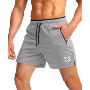 imageG Gradual Mens Gym Workout Shorts Zipper Pockets 5  7 Quick Dry Breathable Runing Athletic Short for MenLight Grey