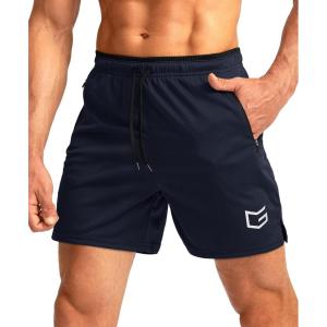 imageG Gradual Mens Gym Workout Shorts Zipper Pockets 5  7 Quick Dry Breathable Runing Athletic Short for MenNavy