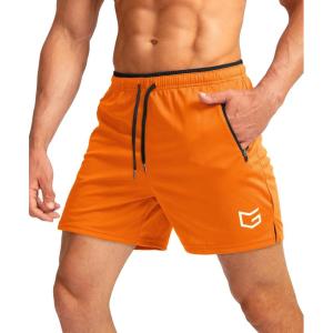 imageG Gradual Mens Gym Workout Shorts Zipper Pockets 5  7 Quick Dry Breathable Runing Athletic Short for MenOrange