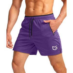 imageG Gradual Mens Gym Workout Shorts Zipper Pockets 5  7 Quick Dry Breathable Runing Athletic Short for MenPurple
