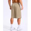 imageG Gradual Mens 12 Long Basketball Shorts with Pockets Lightweight Loose Fit Athletic Shorts Mesh Gym Shorts for MenKhaki