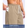 imageG Gradual Mens 12 Long Basketball Shorts with Pockets Lightweight Loose Fit Athletic Shorts Mesh Gym Shorts for MenKhaki