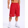 imageG Gradual Mens 12 Long Basketball Shorts with Pockets Lightweight Loose Fit Athletic Shorts Mesh Gym Shorts for MenRed