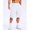imageG Gradual Mens 12 Long Basketball Shorts with Pockets Lightweight Loose Fit Athletic Shorts Mesh Gym Shorts for MenWhite