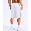 imageG Gradual Mens 12 Long Basketball Shorts with Pockets Lightweight Loose Fit Athletic Shorts Mesh Gym Shorts for MenWhite