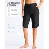 imageG Gradual Womens 13 Long Swim Board Shorts with Pockets High Waisted Quick Dry Beach Swimming Shorts for Women with LinerBlack