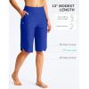 imageG Gradual Womens 13 Long Swim Board Shorts with Pockets High Waisted Quick Dry Beach Swimming Shorts for Women with LinerBlue