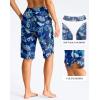 imageG Gradual Womens 13 Long Swim Board Shorts with Pockets High Waisted Quick Dry Beach Swimming Shorts for Women with LinerBlue Leaf