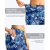 imageG Gradual Womens 13 Long Swim Board Shorts with Pockets High Waisted Quick Dry Beach Swimming Shorts for Women with LinerBlue Leaf