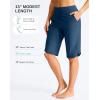 imageG Gradual Womens 13 Long Swim Board Shorts with Pockets High Waisted Quick Dry Beach Swimming Shorts for Women with LinerDark Blue