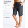 imageG Gradual Womens 13 Long Swim Board Shorts with Pockets High Waisted Quick Dry Beach Swimming Shorts for Women with LinerDark Grey