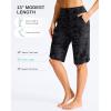 imageG Gradual Womens 13 Long Swim Board Shorts with Pockets High Waisted Quick Dry Beach Swimming Shorts for Women with LinerGrey Camo