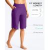 imageG Gradual Womens 13 Long Swim Board Shorts with Pockets High Waisted Quick Dry Beach Swimming Shorts for Women with LinerPurple