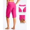 imageG Gradual Womens 13 Long Swim Board Shorts with Pockets High Waisted Quick Dry Beach Swimming Shorts for Women with LinerRosy