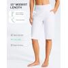 imageG Gradual Womens 13 Long Swim Board Shorts with Pockets High Waisted Quick Dry Beach Swimming Shorts for Women with LinerWhite