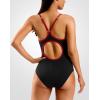 imageG Gradual Womens One Piece Athletic Swimsuit with Adjustable Straps Training Sport Swimwear Modest Bathing Suit for WomenBlackRed