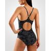 imageG Gradual Womens One Piece Athletic Swimsuit with Adjustable Straps Training Sport Swimwear Modest Bathing Suit for WomenGrey CamoBlack