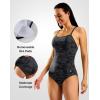 imageG Gradual Womens One Piece Athletic Swimsuit with Adjustable Straps Training Sport Swimwear Modest Bathing Suit for WomenGrey CamoBlack