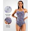 imageG Gradual Womens One Piece Athletic Swimsuit with Adjustable Straps Training Sport Swimwear Modest Bathing Suit for WomenPurple FloralLight Purple