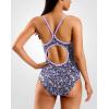imageG Gradual Womens One Piece Athletic Swimsuit with Adjustable Straps Training Sport Swimwear Modest Bathing Suit for WomenPurple FloralLight Purple