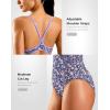 imageG Gradual Womens One Piece Athletic Swimsuit with Adjustable Straps Training Sport Swimwear Modest Bathing Suit for WomenPurple FloralLight Purple