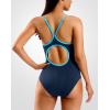 imageG Gradual Womens One Piece Athletic Swimsuit with Adjustable Straps Training Sport Swimwear Modest Bathing Suit for WomenTeam NavyLight Blue