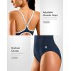 imageG Gradual Womens One Piece Athletic Swimsuit with Adjustable Straps Training Sport Swimwear Modest Bathing Suit for WomenTeam NavyWhite