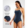 imageG Gradual Womens One Piece Athletic Swimsuit with Adjustable Straps Training Sport Swimwear Modest Bathing Suit for WomenTeam NavyWhite