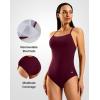 imageG Gradual Womens One Piece Athletic Swimsuit with Adjustable Straps Training Sport Swimwear Modest Bathing Suit for WomenWine Red